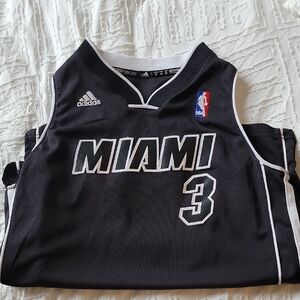 Adidas Miami Heat Wade Basketball Jersey in Black